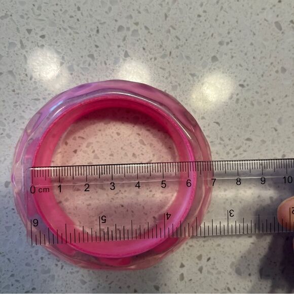 Asymmetrical Textured Thick Resin Bracelet - Picture 7 of 10